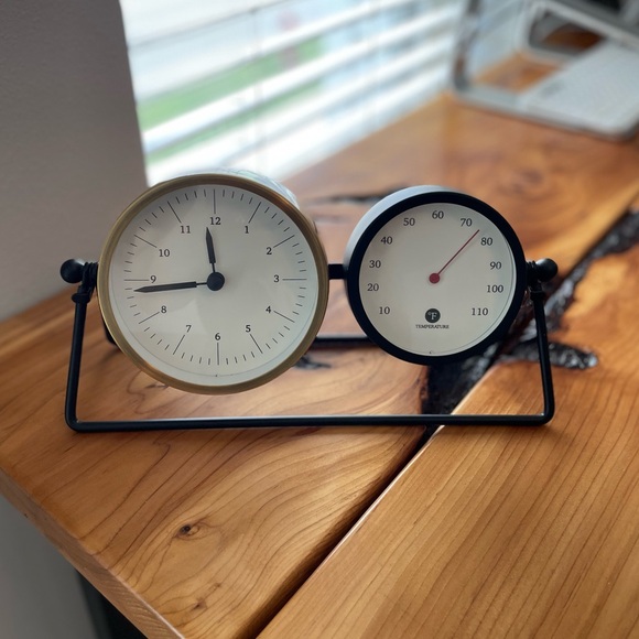 Hearth & Hand Desk Clock with Thermometer - Picture 5 of 7